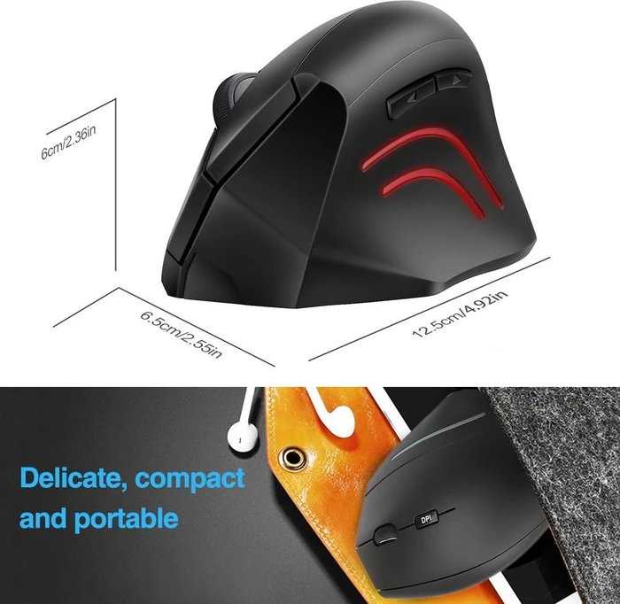 TeckNet 2.4G Vertical Wireless, schwarz, USB