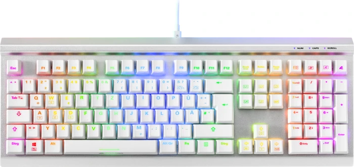 Sharkoon Skiller SGK40 White, LEDs RGB, Huano RED, USB, DE