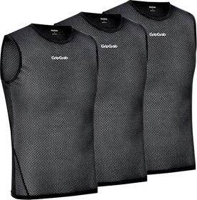 GripGrab Ultralight Mesh Base Layer, 3er Pack Funktionsshirt ärmellos schwarz (Herren)