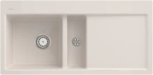 Villeroy & Boch Subway 60 flat flächenbündig Becken links mit Ablauffernbedienung crema