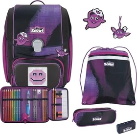 Scout Genius Exklusiv Movie Star Pink Pixel Schultaschen-Set, 4-tlg.
