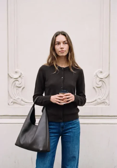 Street One Cardigan mit Rundhals Jacke charred brown mel. (Damen)