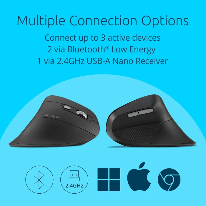 Kensington Pro Fit Ergo MY360 EQ Wireless Mouse, schwarz, USB/Bluetooth