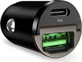 Puro Mini Car Charger USB-C/USB-A 30W schwarz