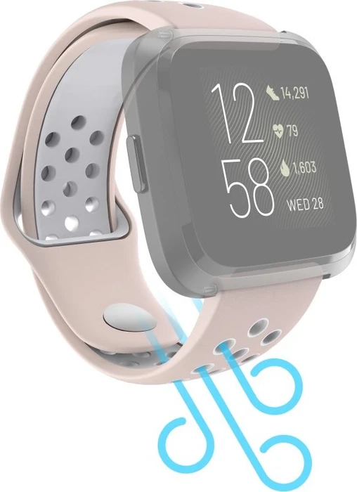 Hama Ersatzarmband Sport für Fitbit Versa 2 grau/rose