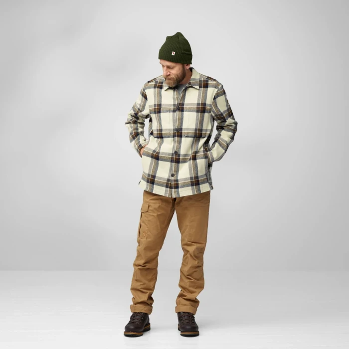 Fjällräven Singi Flannel Hemd langarm chalk white/dark navy (Herren)