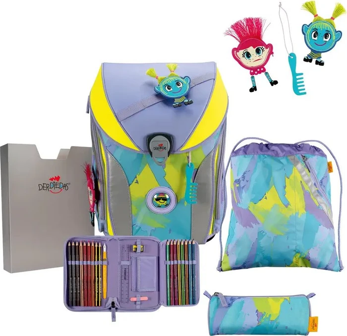 DerDieDas ErgoFlex Max Hippie Hair Schultaschen-Set, 5-tlg.