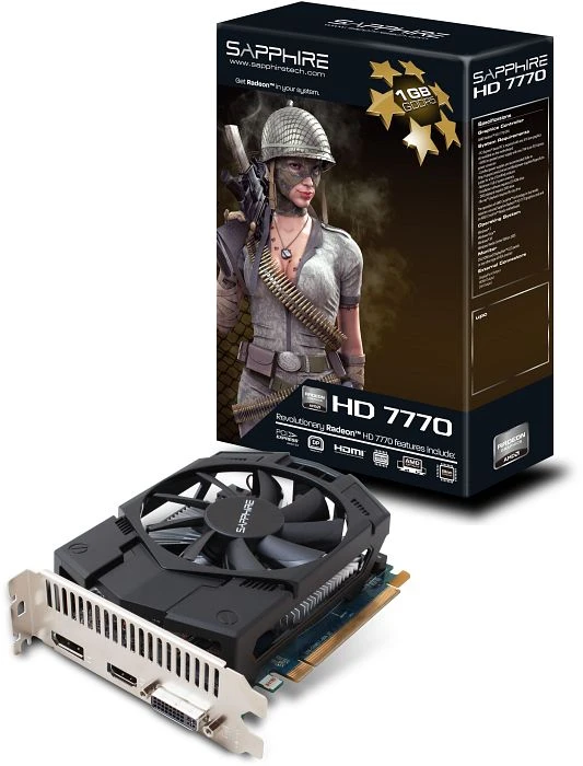 Sapphire Radeon HD 7770 GHz Edition, 1GB GDDR5, DVI, HDMI, DP, lite retail