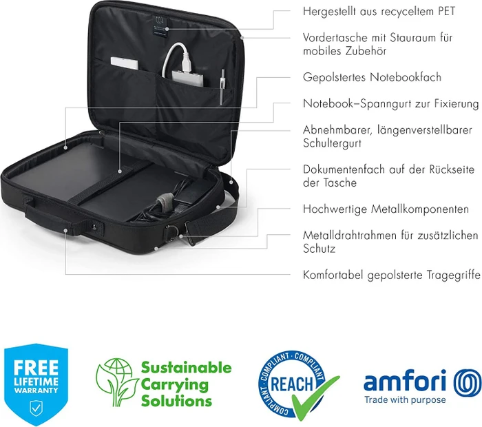 Dicota Eco Multi Base 14-15.6" Notebooktasche, schwarz