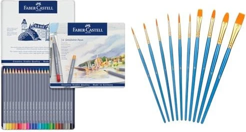 Faber-Castell Goldfaber Aqua Aquarellstift sortiert, Metalletui, 24er-Set