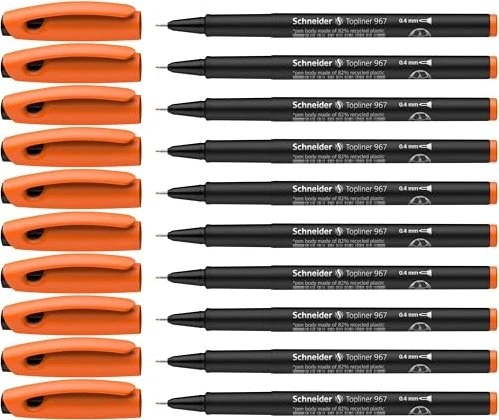 Schneider Topliner 967 Fineliner orange, 10er-Pack