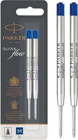 Parker Quinkflow Pen Refill Kugelschreibermine M blau, 2er-Pack