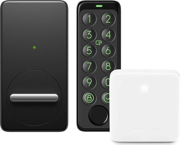 SwitchBot Smart Lock inkl. Hub Mini und Keypad Touch, elektronisches Türschloss, Set