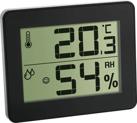 TFA Dostmann Hygrometer Temperaturstation schwarz, digital