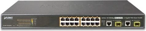 Planet FGSW Rackmount Smart Switch, 16x RJ-45, 2x RJ-45/SFP, 220W PoE+