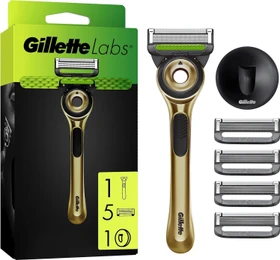 Gillette Labs Champion Gold Edition Rasierer + 5 Wechselklingen + Duschhalterung