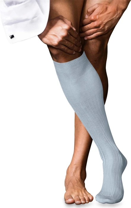 Falke No. 10 Pure Fil d'Écosse Socken light blue (Herren)