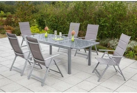 Merxx Taviano Gartenmöbel-Set diamantbraun/silber, 6-tlg.