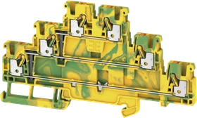Weidmüller A3T 2.5 PE Schutzleiter-Reihenklemme, PUSH IN, 2.5 mm², grün / gelb