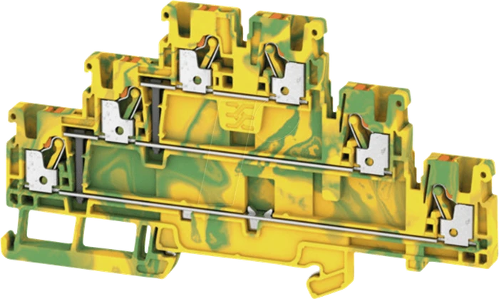 Weidmüller A3T 2.5 PE Schutzleiter-Reihenklemme, PUSH IN, 2.5 mm², grün / gelb