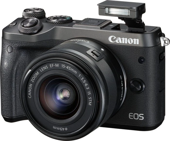 Canon EOS M6 schwarz mit Objektiv EF-M 15-45mm 3.5-6.3 IS STM