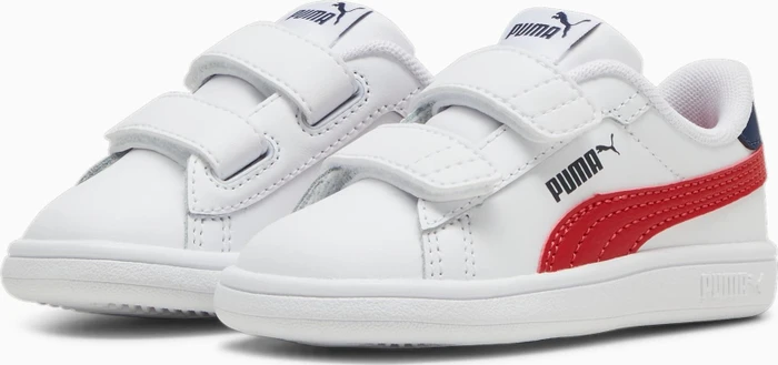 Puma Smash 3.0 Leather V puma white/club red/club navy (Junior)