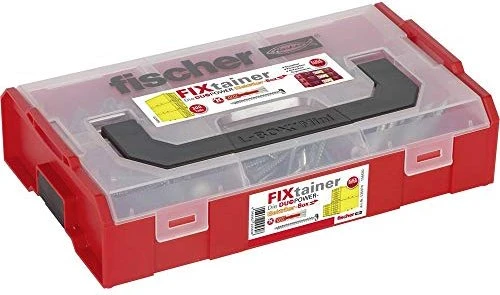 fischer FixTainer DuoPower Elektriker Schrauben/Dübel-Sortiment inkl. L-Boxx, 300 Stück