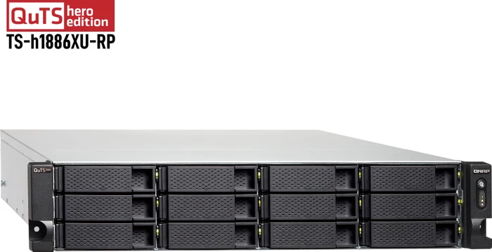 QNAP QuTS hero TS-h1886XU-RP-D1622-32G 9TB, 32GB RAM ECC, 2x SFP+ 10Gb/s, 2x RJ-45 10GBase-T, 2HE