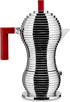 Alessi Pulcina 6 Tassen Espressokanne rot