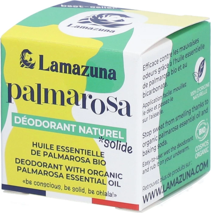 Lamazuna Festes Deodorant mit Palmarosa-Öl, 30g