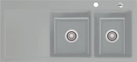 systemceram Mera Double Einbau Becken rechts mit Ablauffernbedienung titan