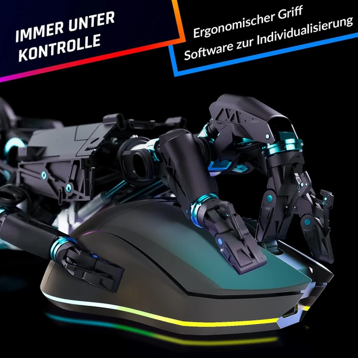 Klim Blaze Pro Rechargeable Wireless RGB mit Ladestation, schwarz, USB