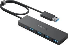 Anker 4 Port USB 3.0 Ultra Slim Data USB-Hub, 4x USB-A 3.0, USB-A 3.0 [Stecker] (A7516 / A7516012 / A7516016)