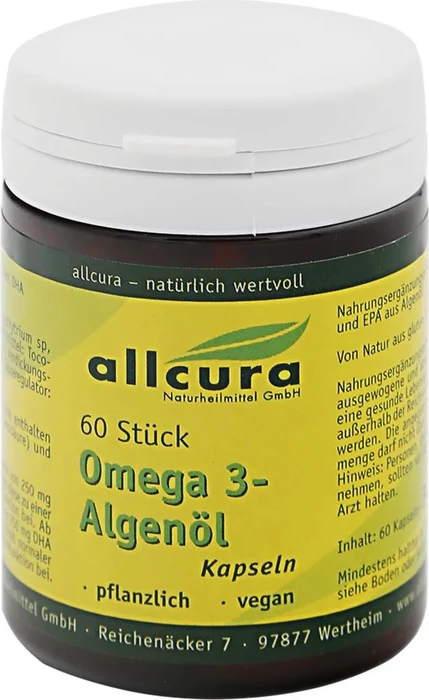 allcura Omega-3 Algenöl Kapseln, 60 Stück