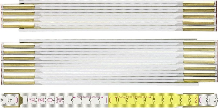BMI 9143 Gliedermaßstab 3m weiß/gelb