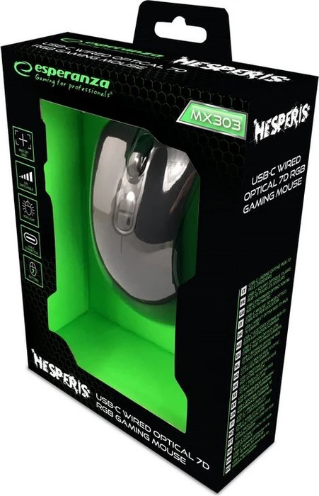 Esperanza Hesperis MX303 RGB Gaming Mouse schwarz, USB-C