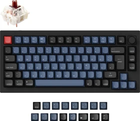 Keychron Q1 Knob, LEDs RGB, hot-swap, schwarz/blaugrau, Gateron G Pro BROWN, USB, DE (Q1-M3-DE)