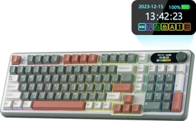 RK Royal Kludge S98, Clay Green, 96%, hot-swap, RK Linear Cream, USB/Bluetooth, US