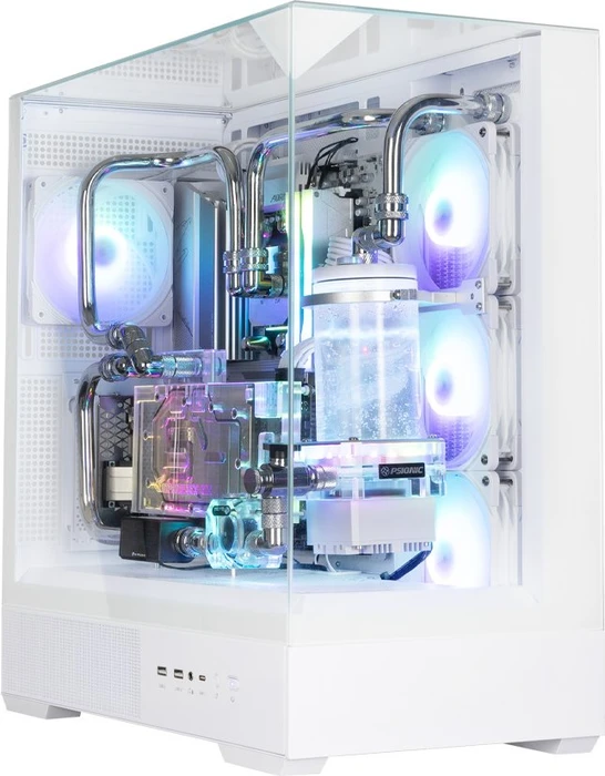 Zalman P40 Prism Plus White, weiß, Glasfenster