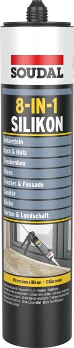 Soudal 8-IN-1 Silikon Silikonkleber schwarz, 300ml