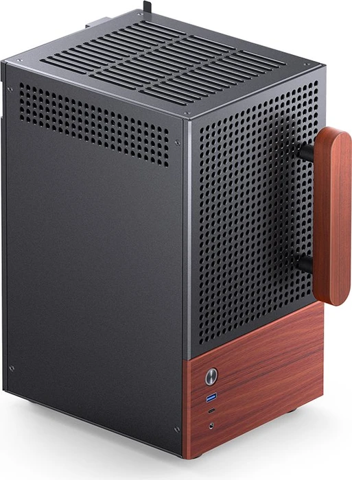 Jonsbo T6 Black, schwarz/braun, Glasfenster, Mini-ITX