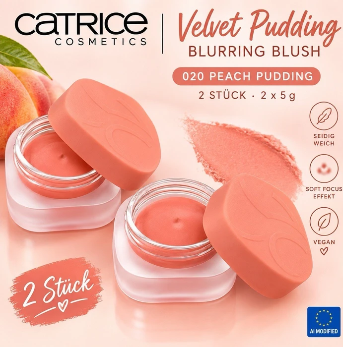 Catrice Velvet Pudding Blurring Blush 020 peach pudding, 5g