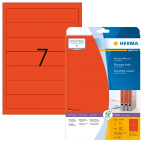 Herma Ordneretiketten, 192x34mm, rot, 20 Blatt (140 Etiketten)