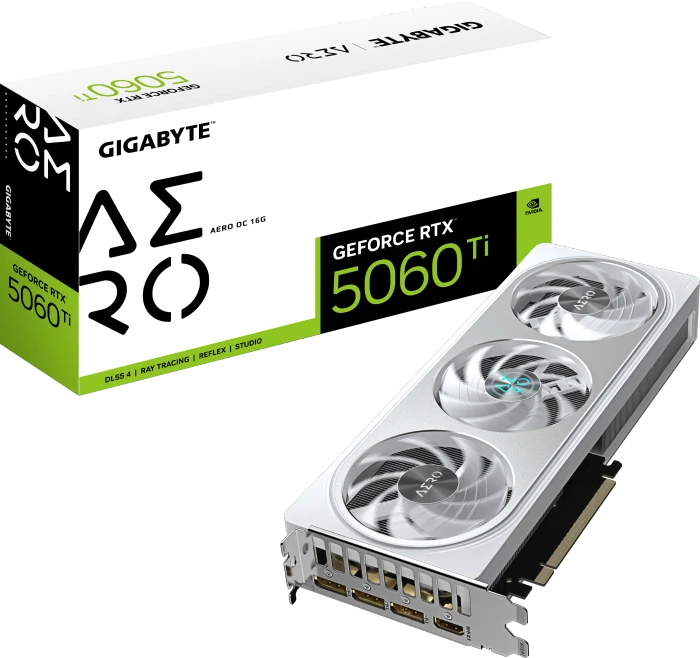 GIGABYTE GeForce RTX 5060 Ti Aero OC 16G, 16GB GDDR7, HDMI, 3x DP