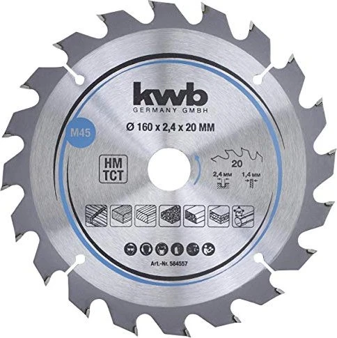 kwb M45 HM Kreissägeblatt 20Z, 160x1.4x20mm, 1 Stück