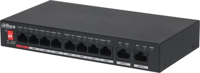Dahua PFS30 Desktop Switch, 10x RJ-45, 96W PoE++