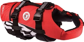 EzyDog DFD Standard Schwimmweste, Rettungsweste, mit Haltegriff, XS, rot/schwarz