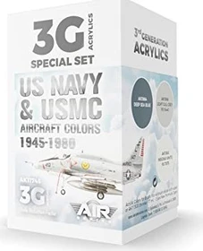 AK-Interactive 3rd Gen Acrylic Colors US Navy & USMC Aircraft Colors 1945-1980 Farbset, 3-tlg.