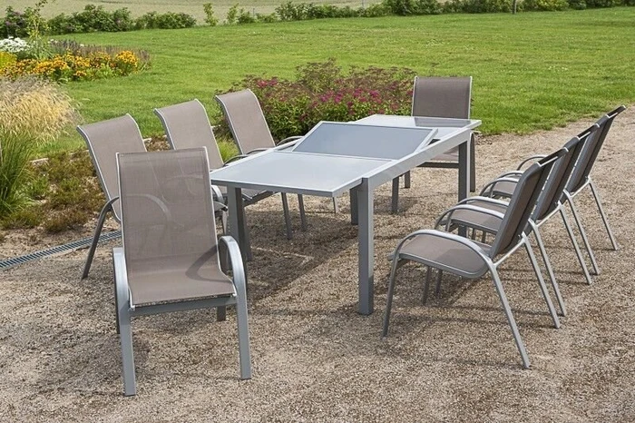 Merxx Amalfi Gartenmöbel-Set taupe, 9-tlg.