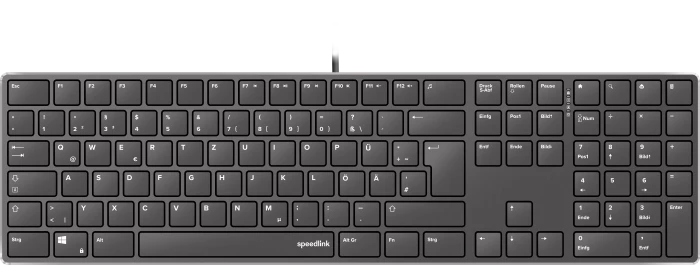 Speedlink Riva Slim Metal Scissor Keyboard, schwarz, USB, DE